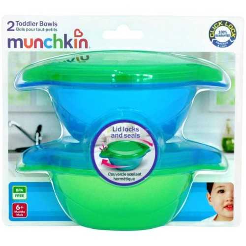 #ถ้วยใส่อาหาร Munchkin : MNK15644# Click Lock Toddler Bowls - 2pk