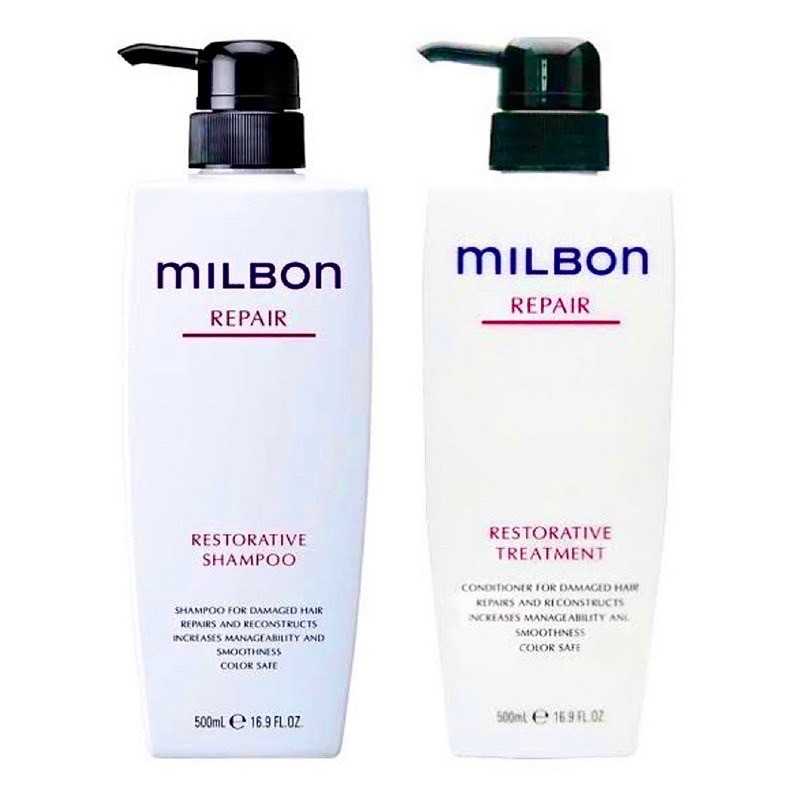 Milbon Repair Heat Protective Shampoo/Treatment 500 ml/g.  สำหรับผมเสียขั้นสุด จากเคมี และความร้อน