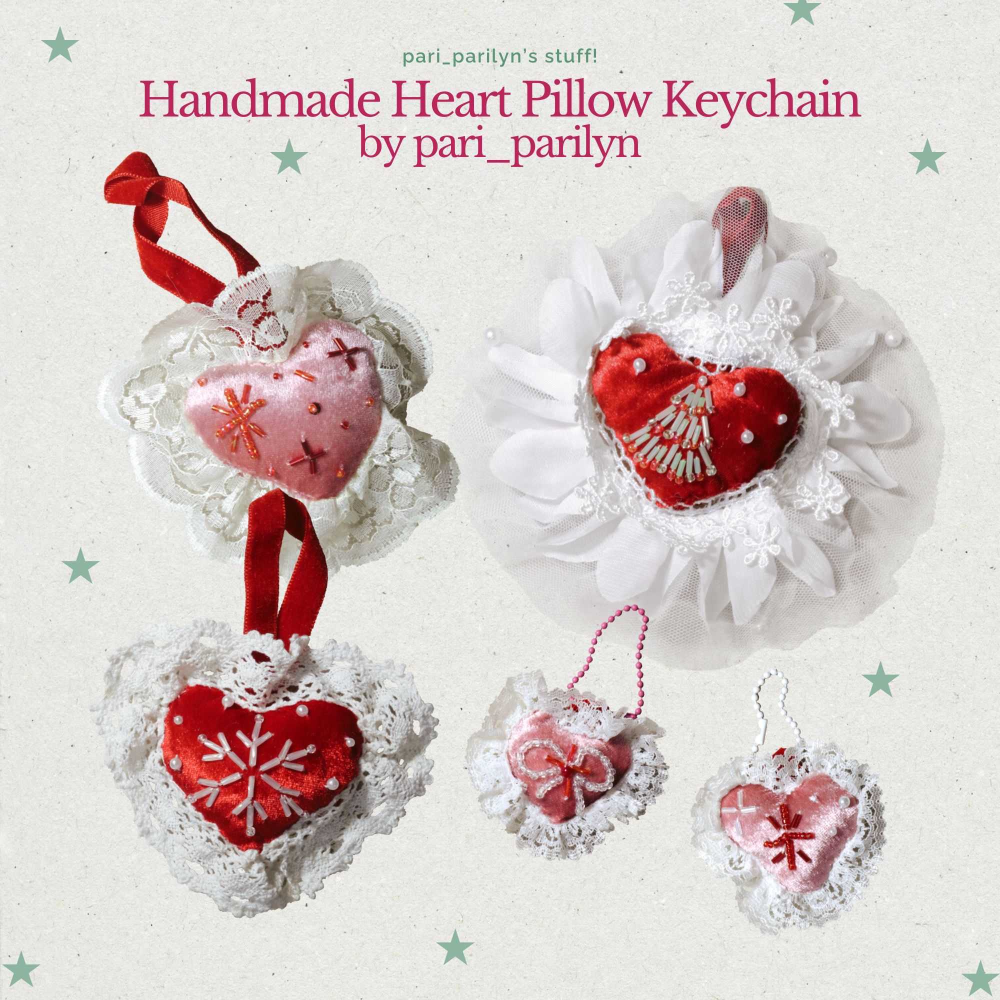 Handmade Heart Pillow Keychain by pari_parilyn