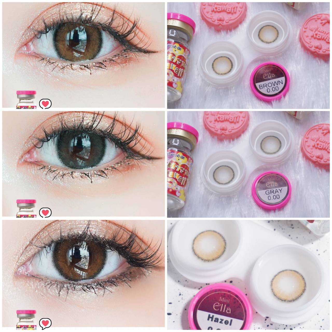 Kitty kawaii รุ่น Mini ella คอนแทคเลนส์ รายเดือน ค่าอมน้ำ55%