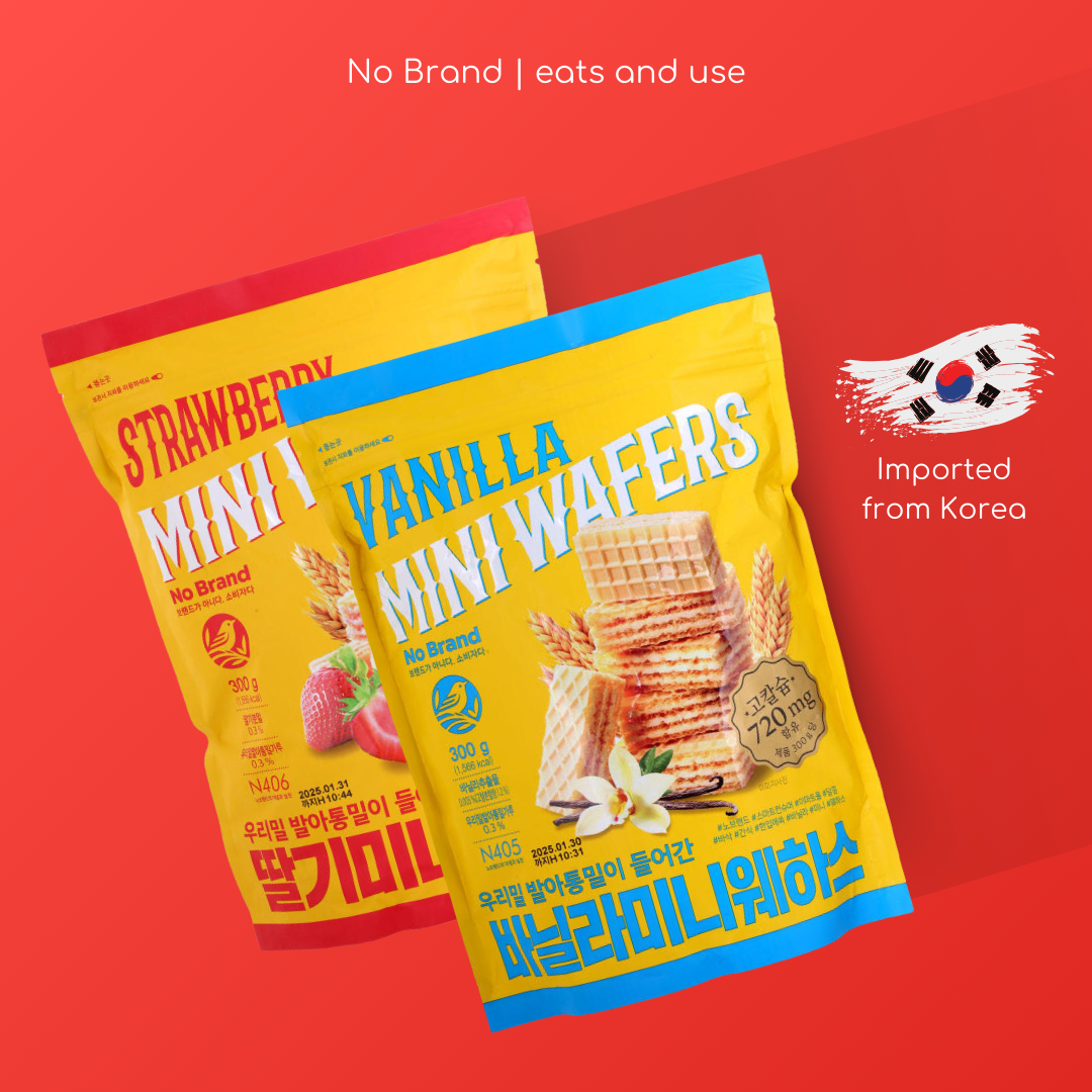 โนแบรนด์ ขนม เวเฟอร์สอดไส้ครีมรสวนิลลา เวเฟอร์สอดไส้ สตอร์เบอรรี่ vanilla Wafers Mini 300 กรัม