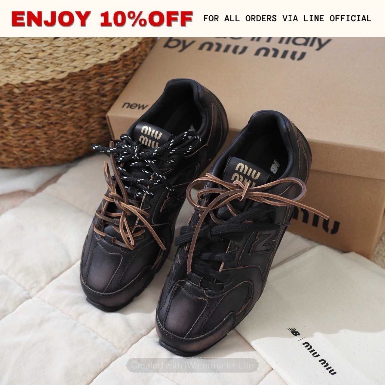 NEW! NEW BALANCE X MIUMIU 530 SL Sneakers สี Black | Shoes