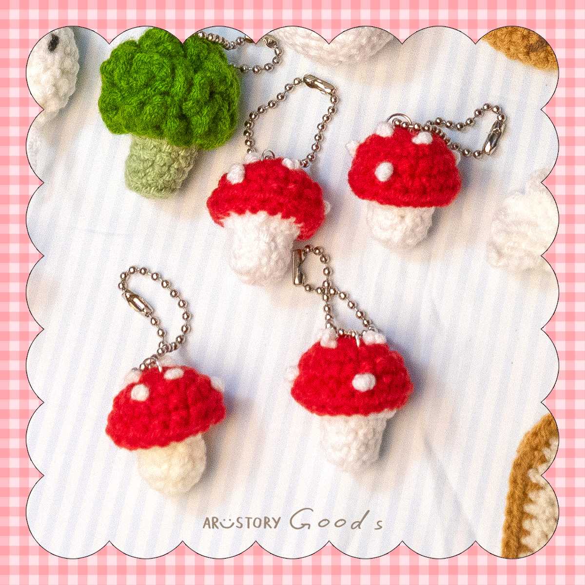 Crochet : Mini mushroom keychain | โครเชต์เห็ดจิ๋ว