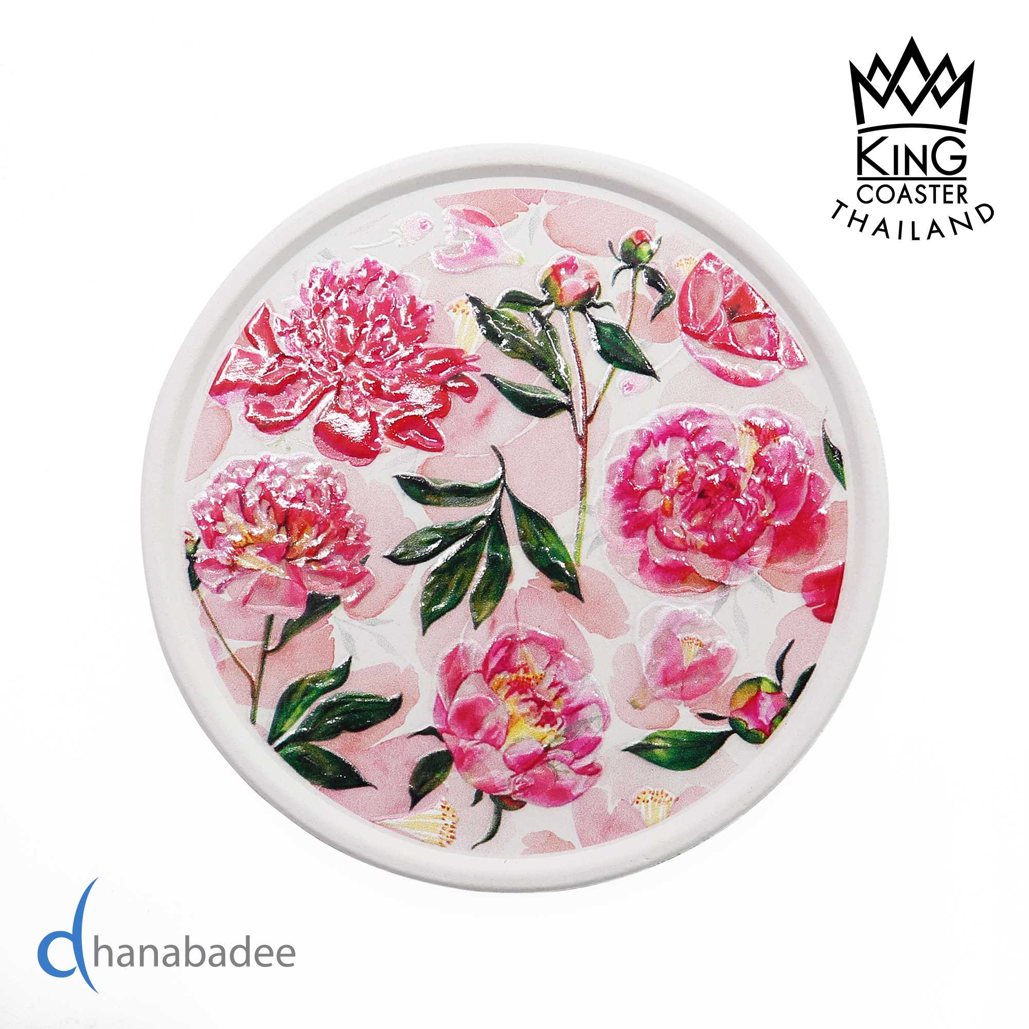 จานรองแก้ว R10081  ทรงกลมมีขอบ -FLOWER-08