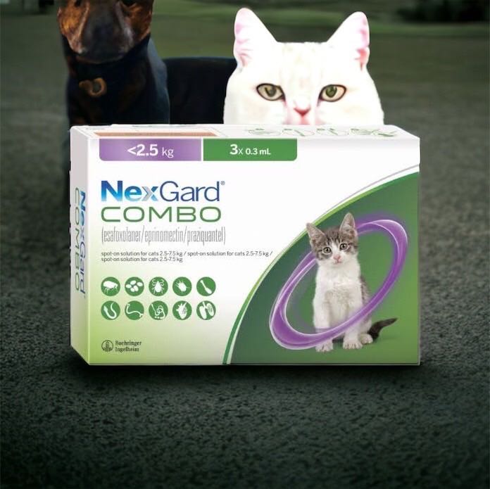 Nexgard Combo Cat 1-2.4kg, 2.5-7.5 kg ( มีแบ่งขาย)