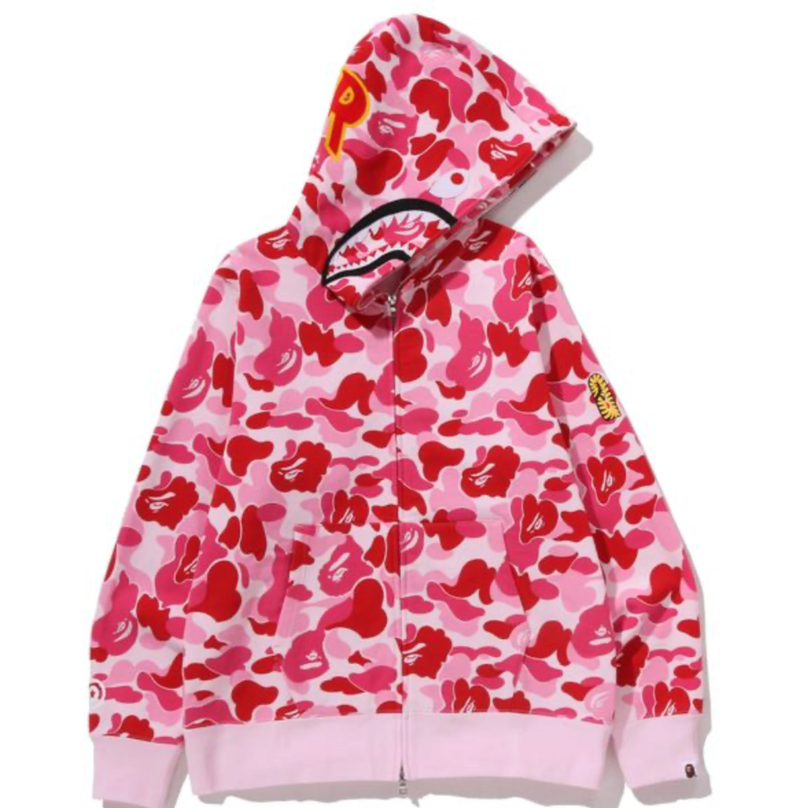 Bape ABC Camo 2nd Shark Full Zip Hoodie Pink
