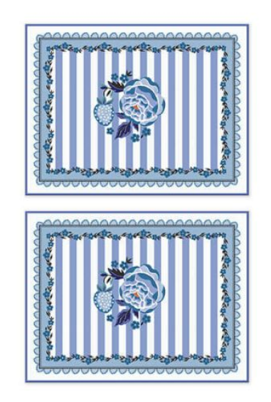 Strawberry Garden Blue 2pk Placemats