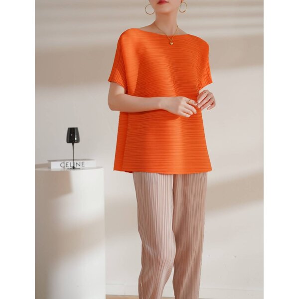 2MUAY รุ่น GJO2953 เสื้อผู้หญิง เสื้อพลีทคุณภาพ 13สี FREE SIZE BOAT NECK PLEATED TOP