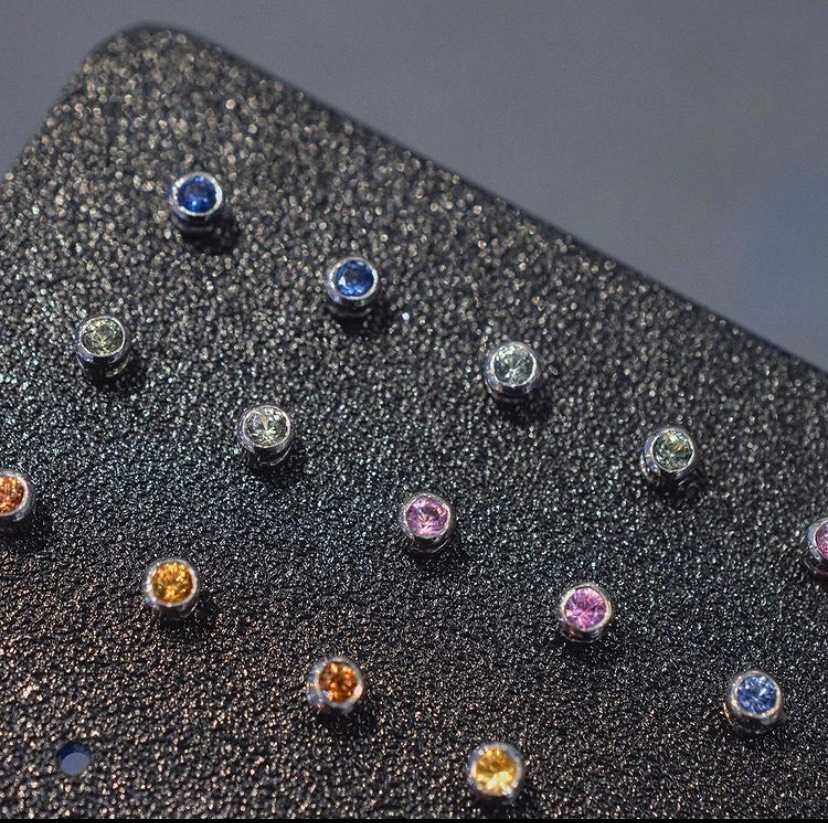 ต่างหูพลอย #minimearrings รหัส E129