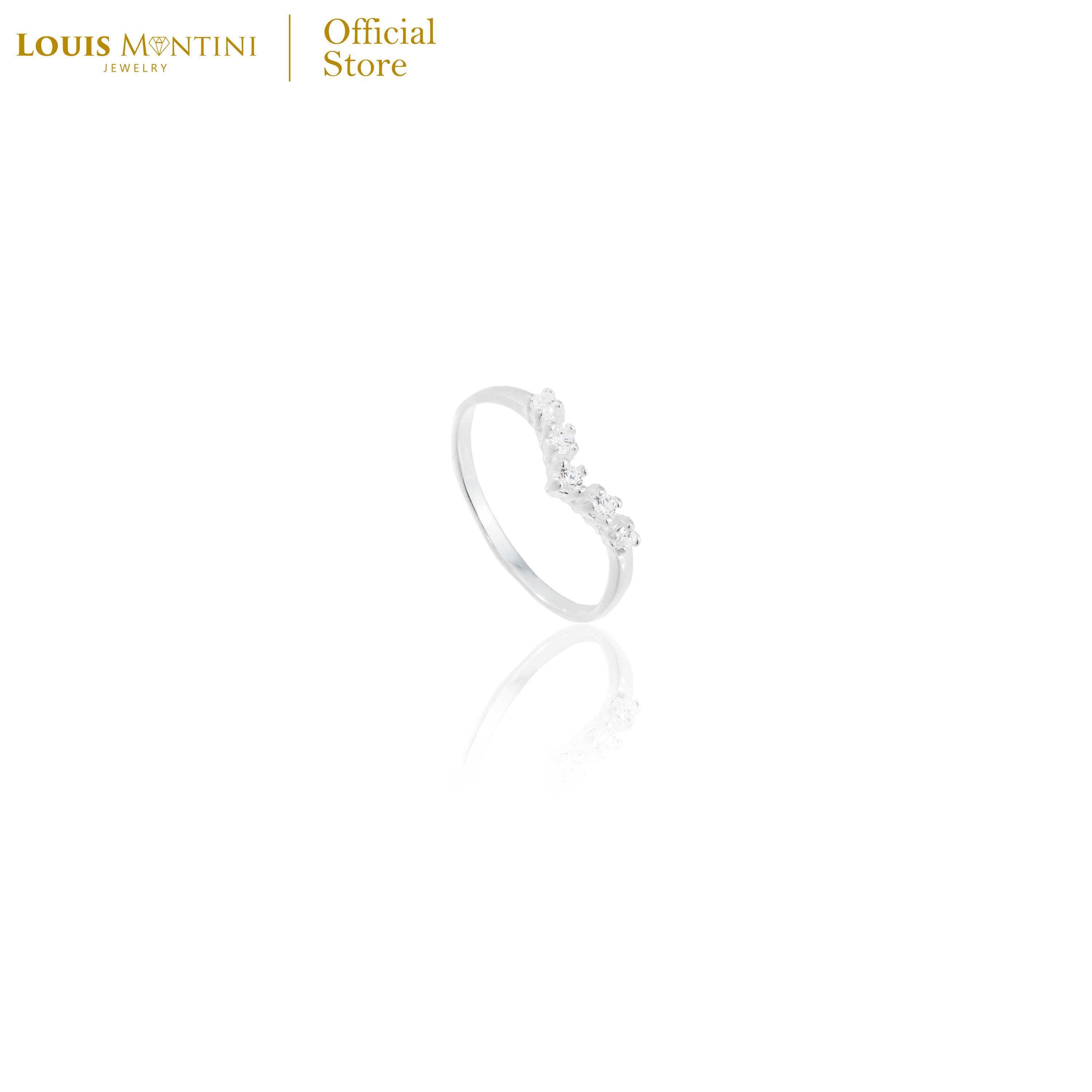 Louis Montini (Jewelry) Sterling Silver 925 Ring แหวนเงินแท้ 92.5% แหวนทรงปีกนก ประดับเพชร LJRG37
