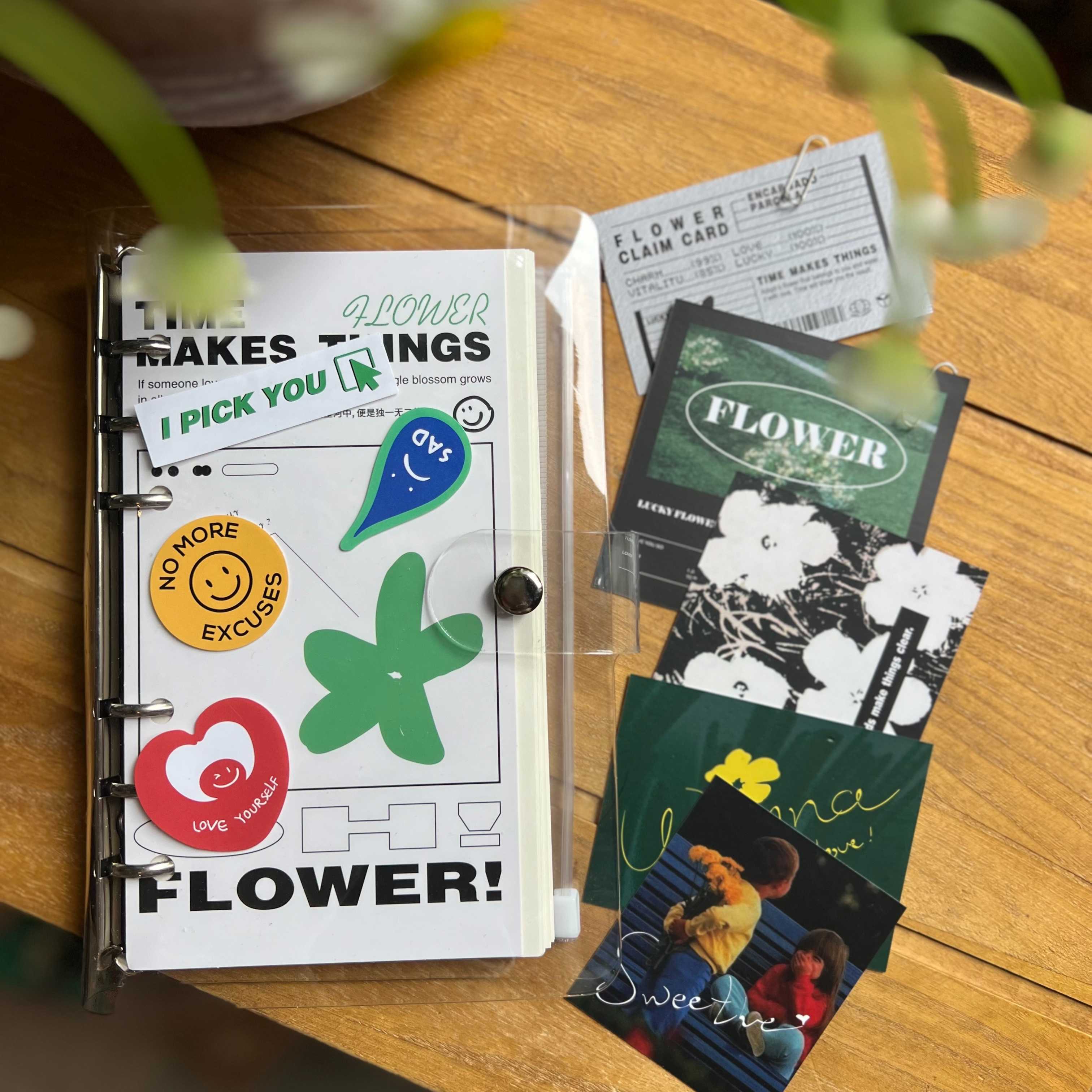 สมุดA6 ปกสีใส Planner Journal ตกแต่ง DIY เองได้ รวมกระดาษกริด/จุด/เส้น/เปล่า ของขวัญสุดน่ารัก