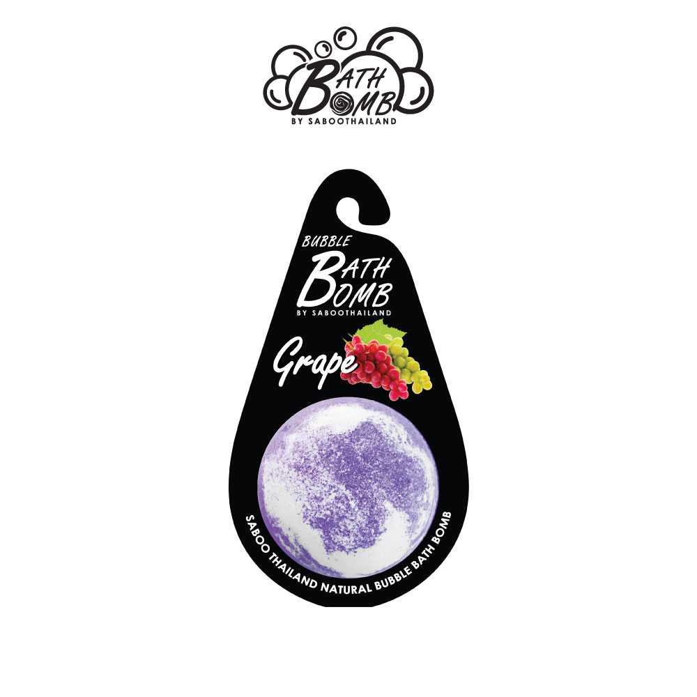 แบบแขวน สบู่แนชเชอรัล บาธบอม กลิ่นองุ่น 150กรัม - SABOO NATURAL BATH BOMB GRAPE 150g