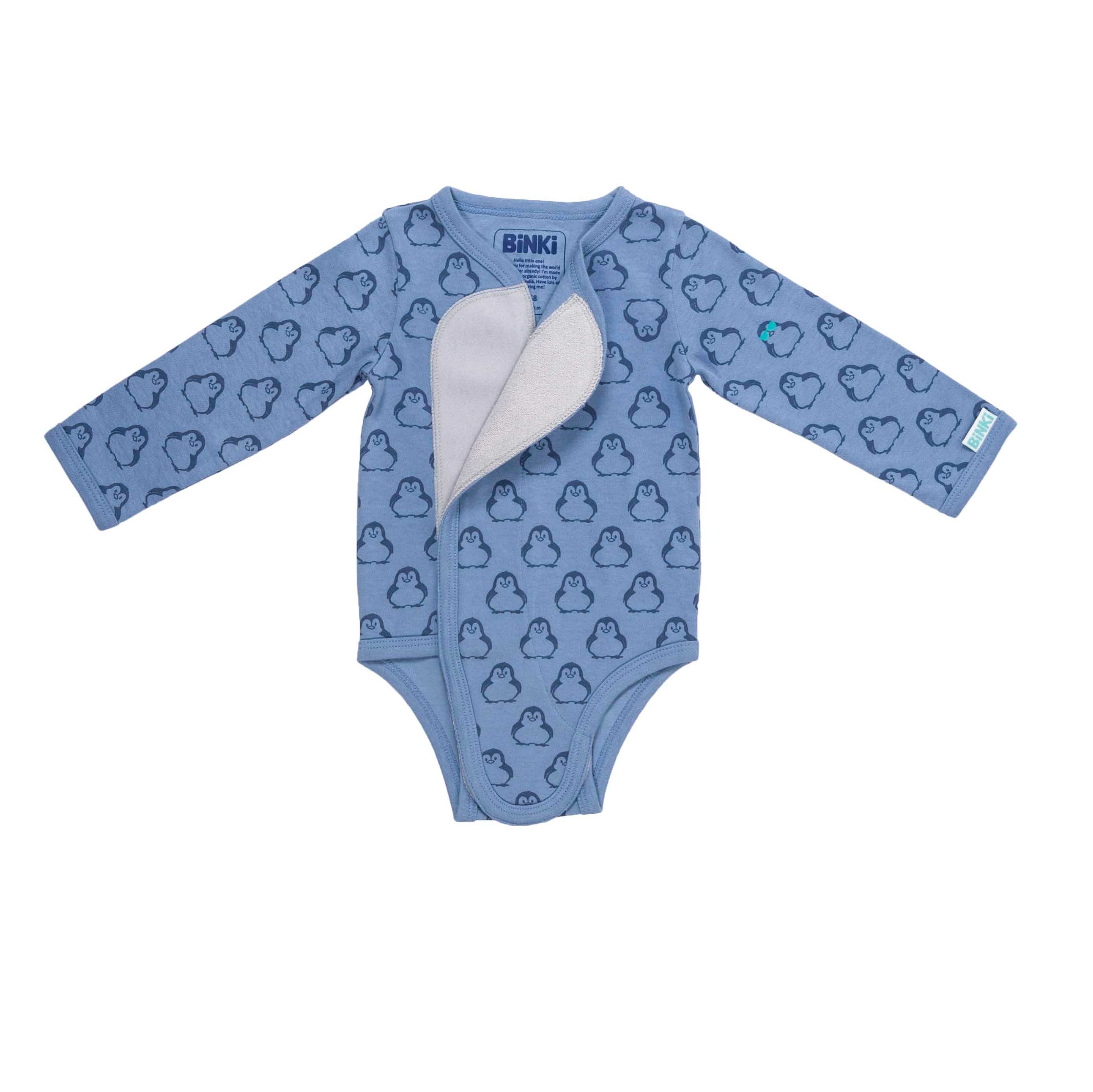 Kimono Romper Longsleeve Penguin - Blue