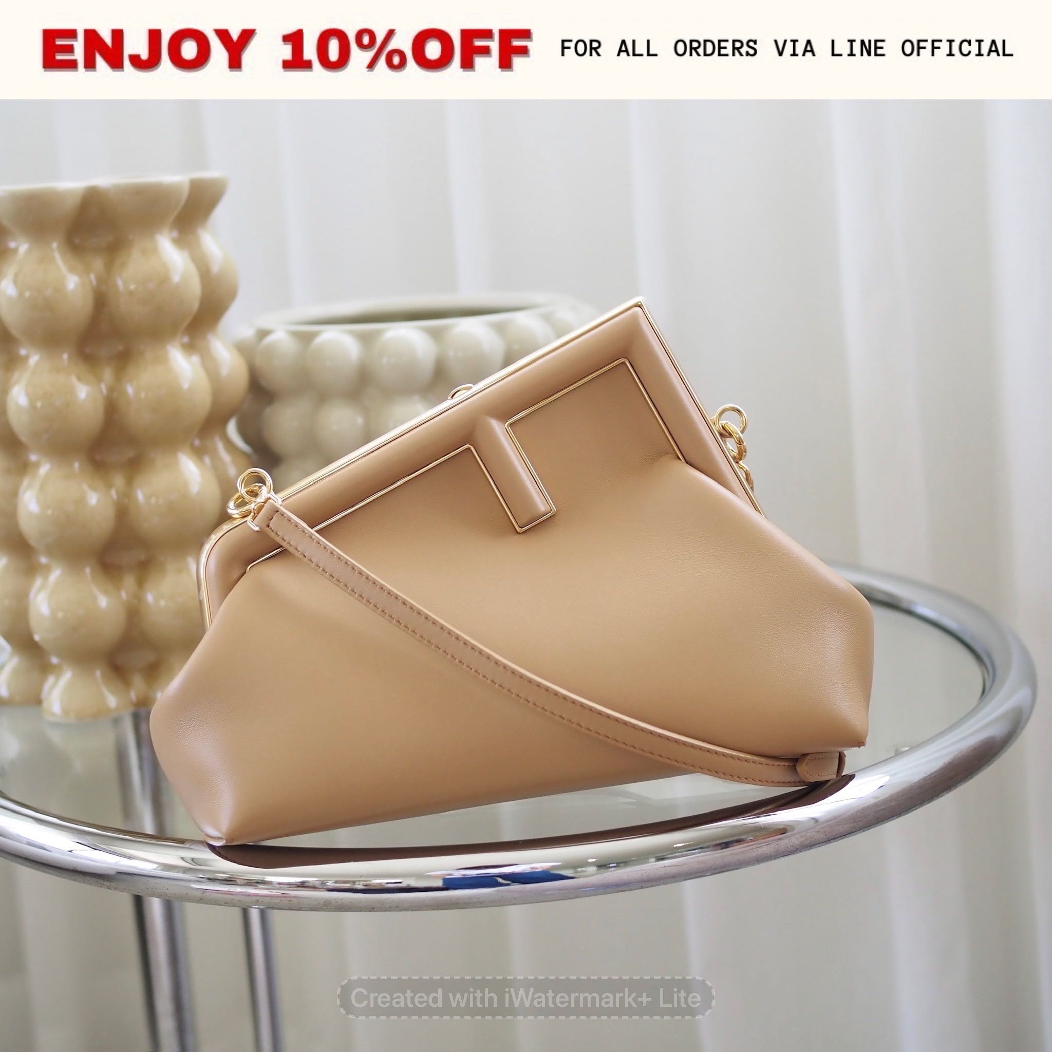 📍LIKE NEW📍FENDI First Small Leather สี Beige GHW | Bag