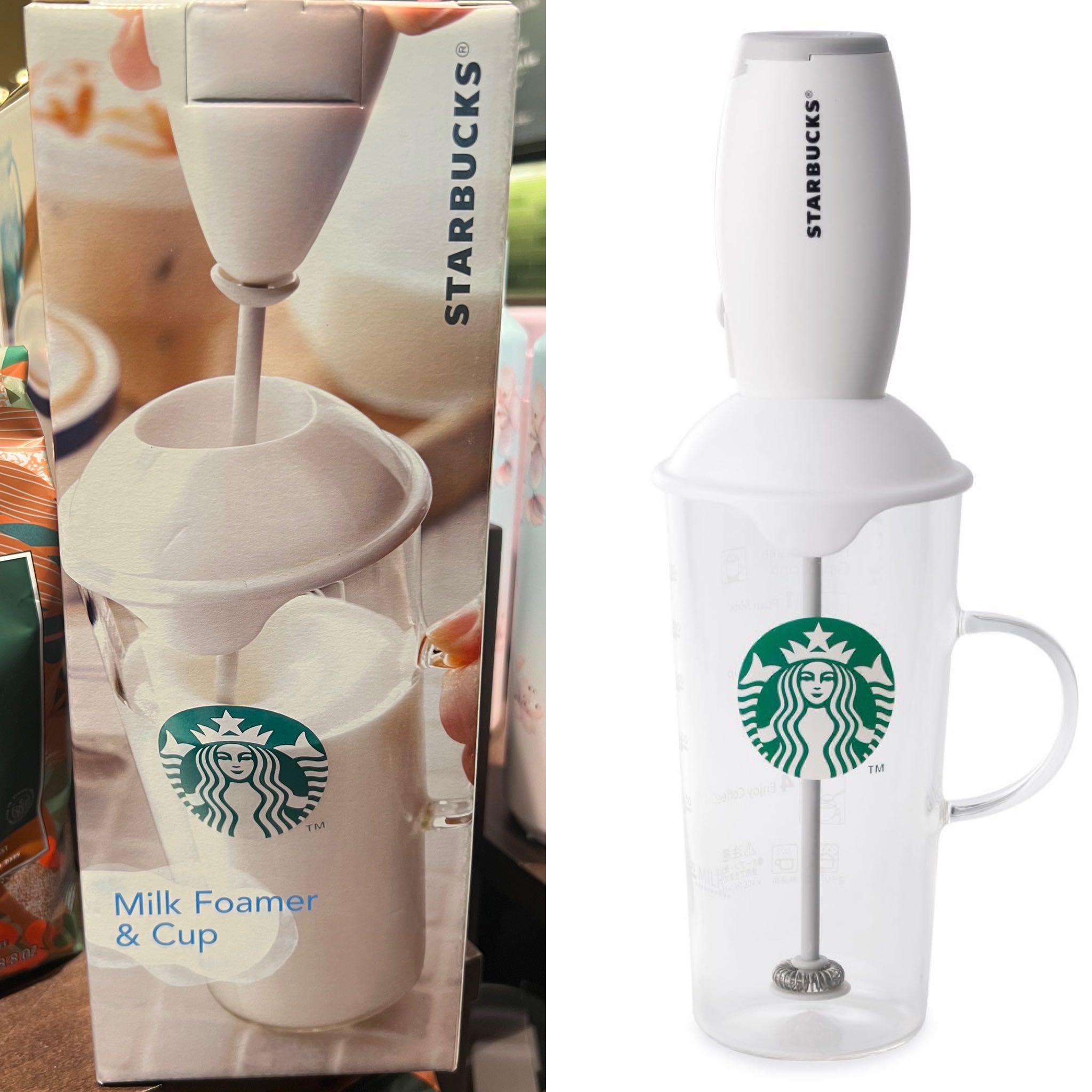 Japan Starbucks  Milk Foamer & Glass