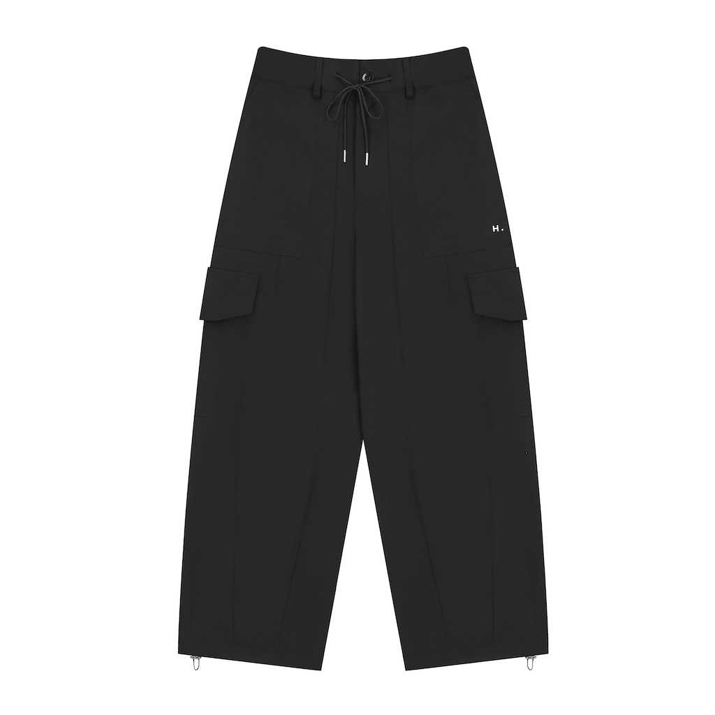 H.033 - Unisex Baggy Cargo Pants - Black