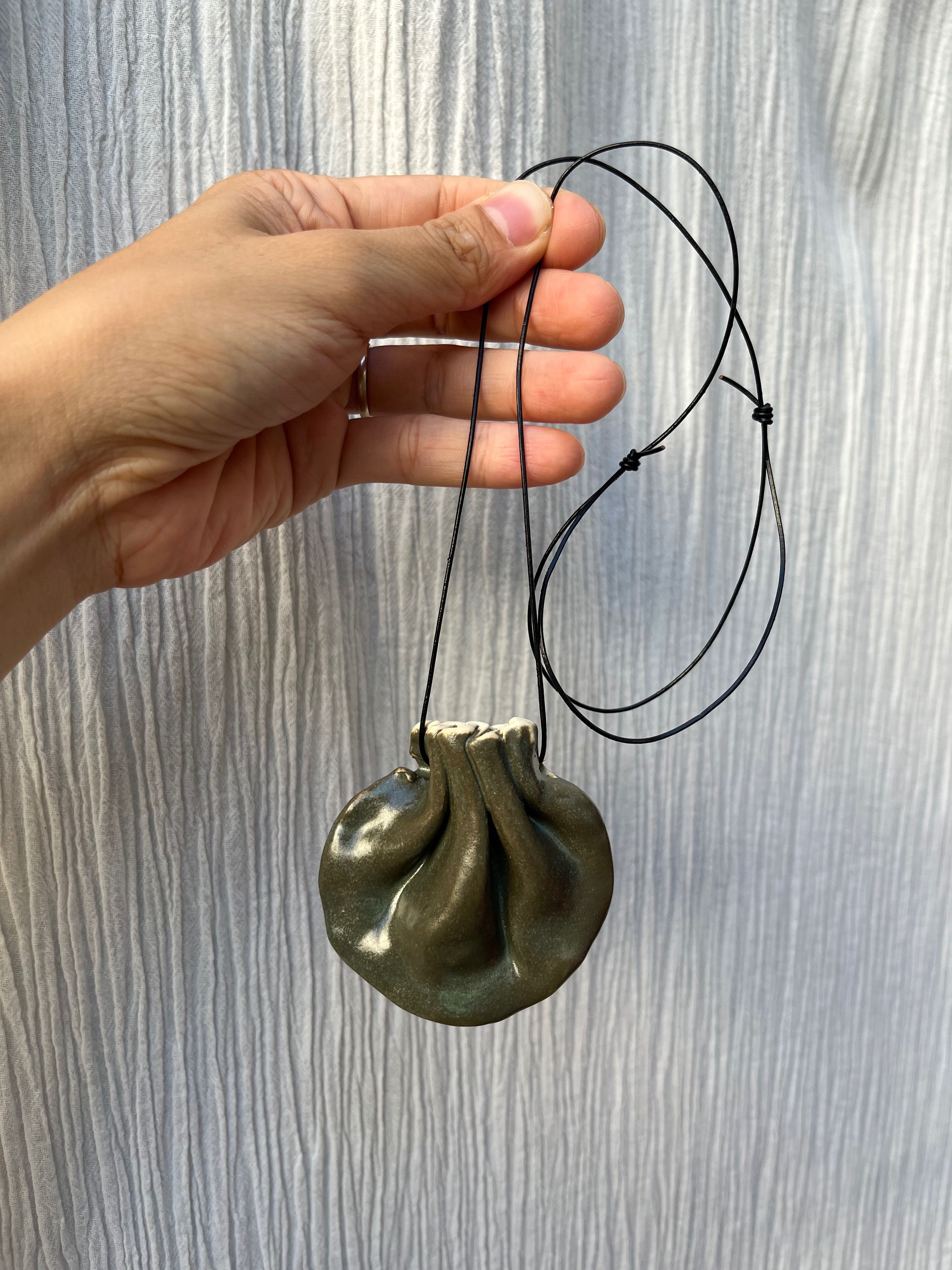 Drawstring necklace black #V024