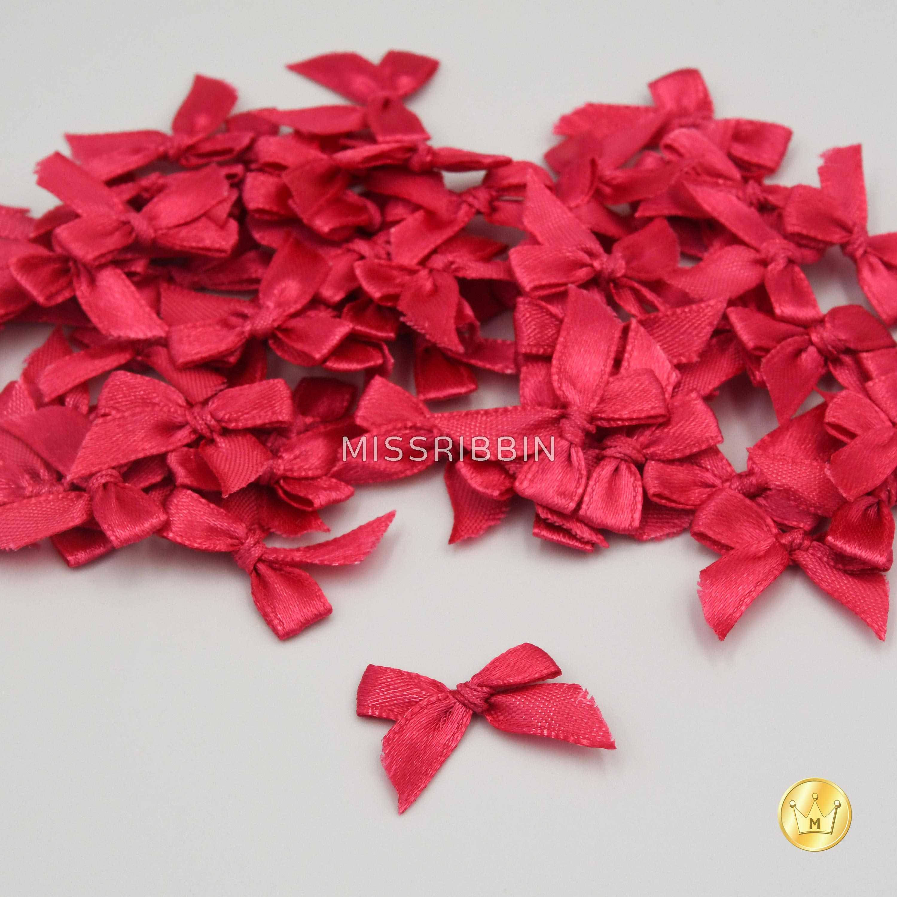 โบว์จิ๋วแบบผูก ขนาด 7/13มม (สี208) แพ็ค 100ชิ้น