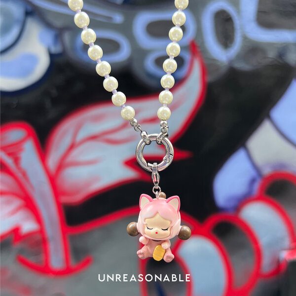 สร้อยคอมุกแก้ว 6 mm. POP BEAN พร้อม จี้ SKULLPANDA UA1004-05 Unreasonable Accessories
