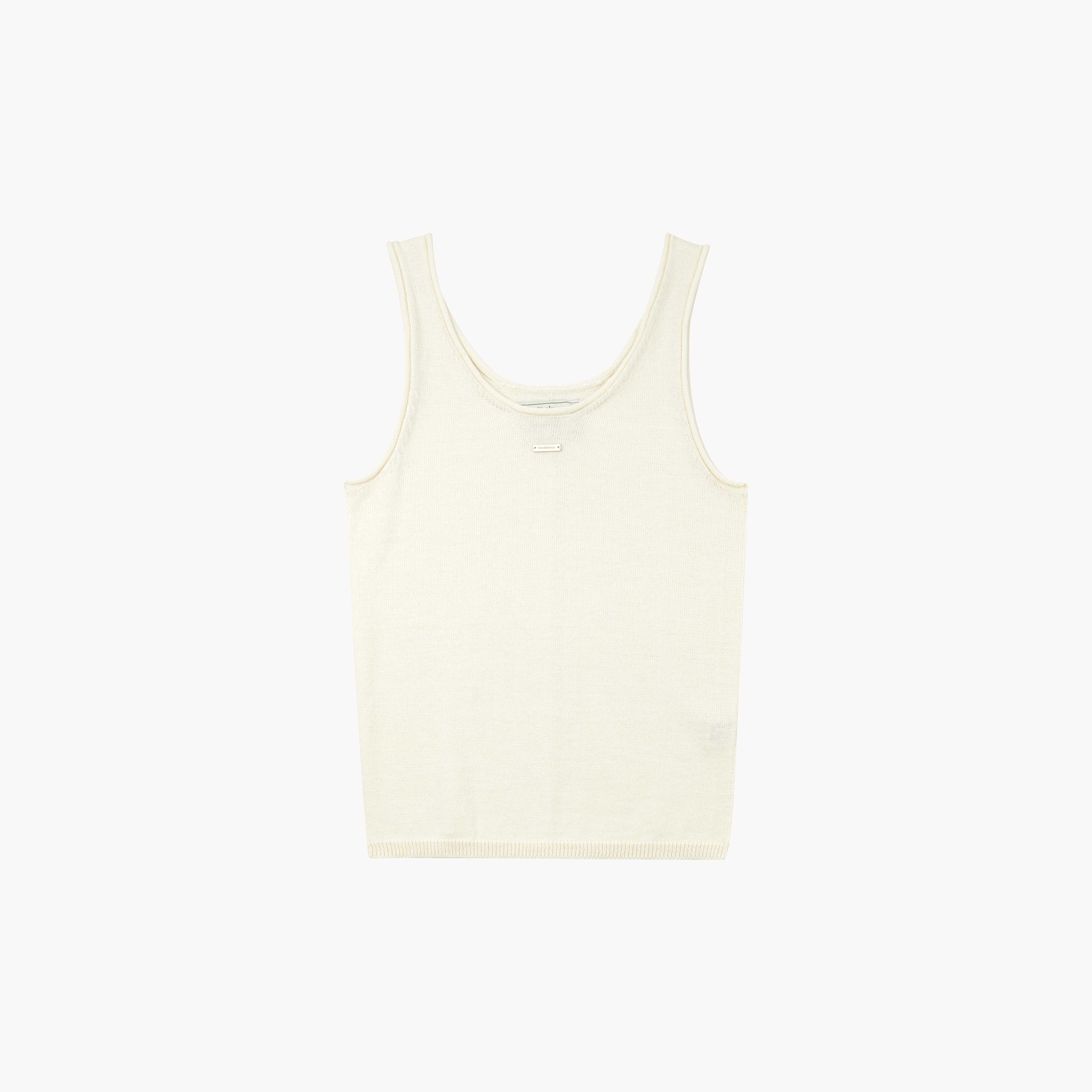 Knitcircle Seam Knit Tank Top Off White