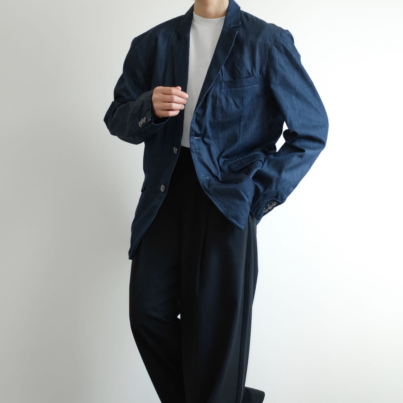 MIND BLOW  Indigo Blue Jeans Oversized Blazer Suits 