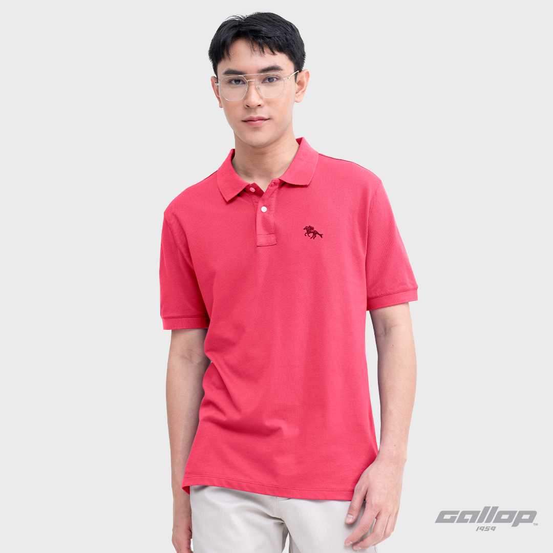 GALLOP : เสื้อโปโล ผ้าปิเก้ สีพื้น รุ่น GP9068 สีฮอต พิงค์ / ราคาปกติ 1490.-