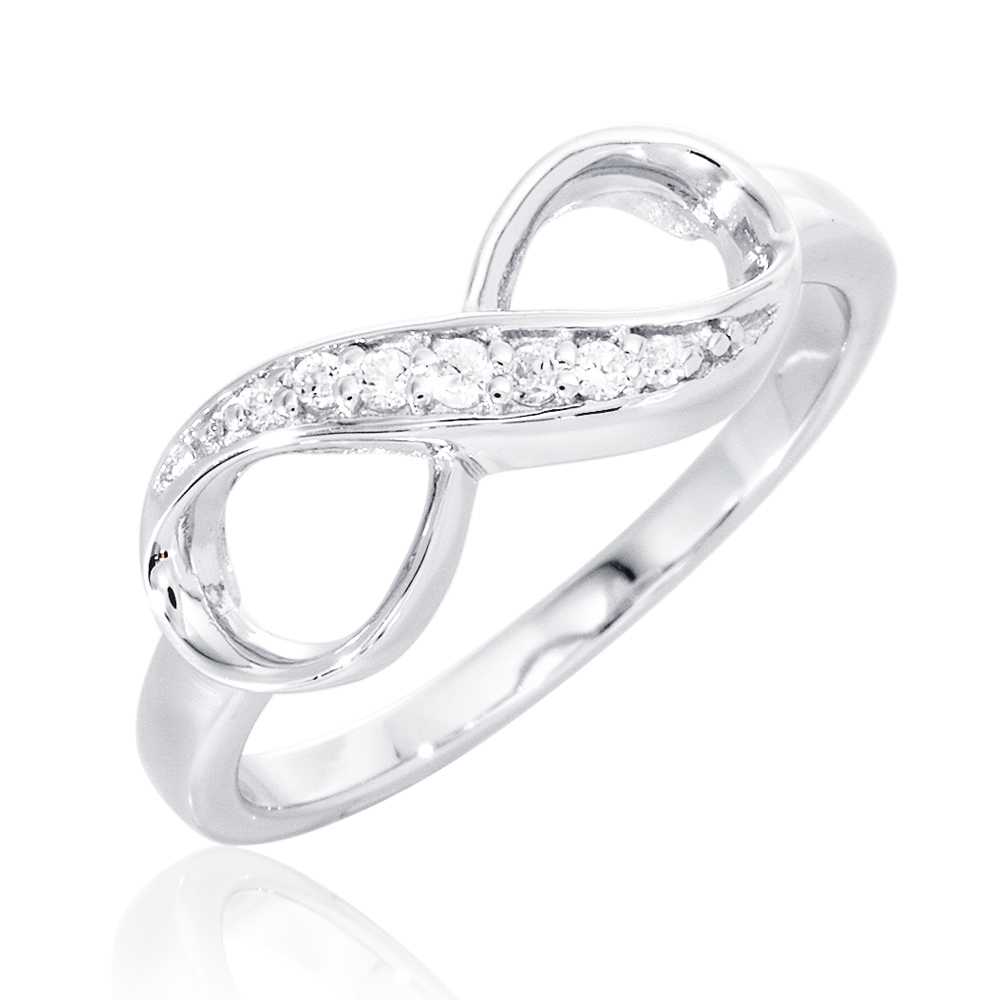SNOWY แหวนเงินแท้ 925 sterling silver ประดับเพชรสวิส CZ รุ่น RS2055-RR เคลือบทองคำขาว