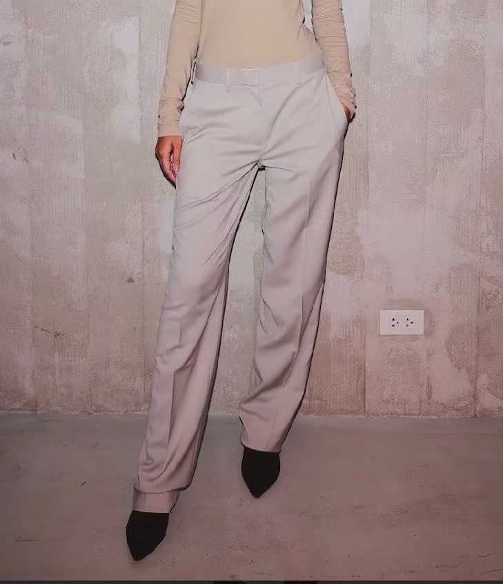 SALE Helmut Lang SLIM VIRGIN WOOL TROUSER - SAND