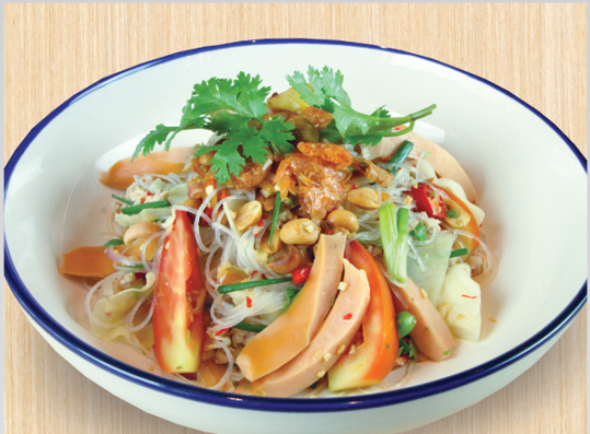 ยำวุ้นเส้นไส้กรอก