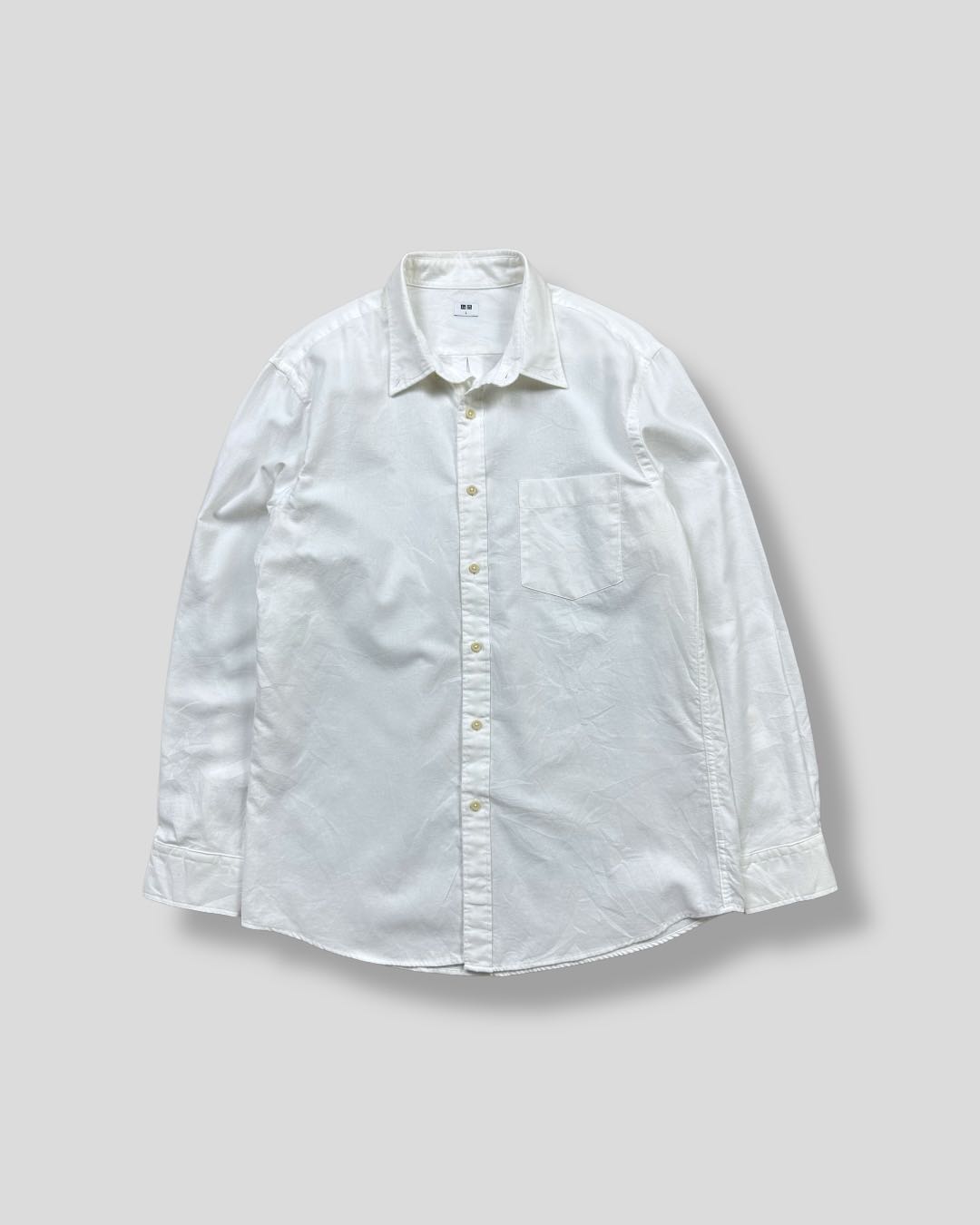 UNIQLO WHITE COTTON POCKET SHIRT 