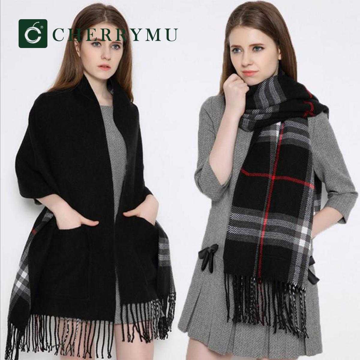 [พร้อมส่ง] ลดราคา CY12  Plaid pocket shawl