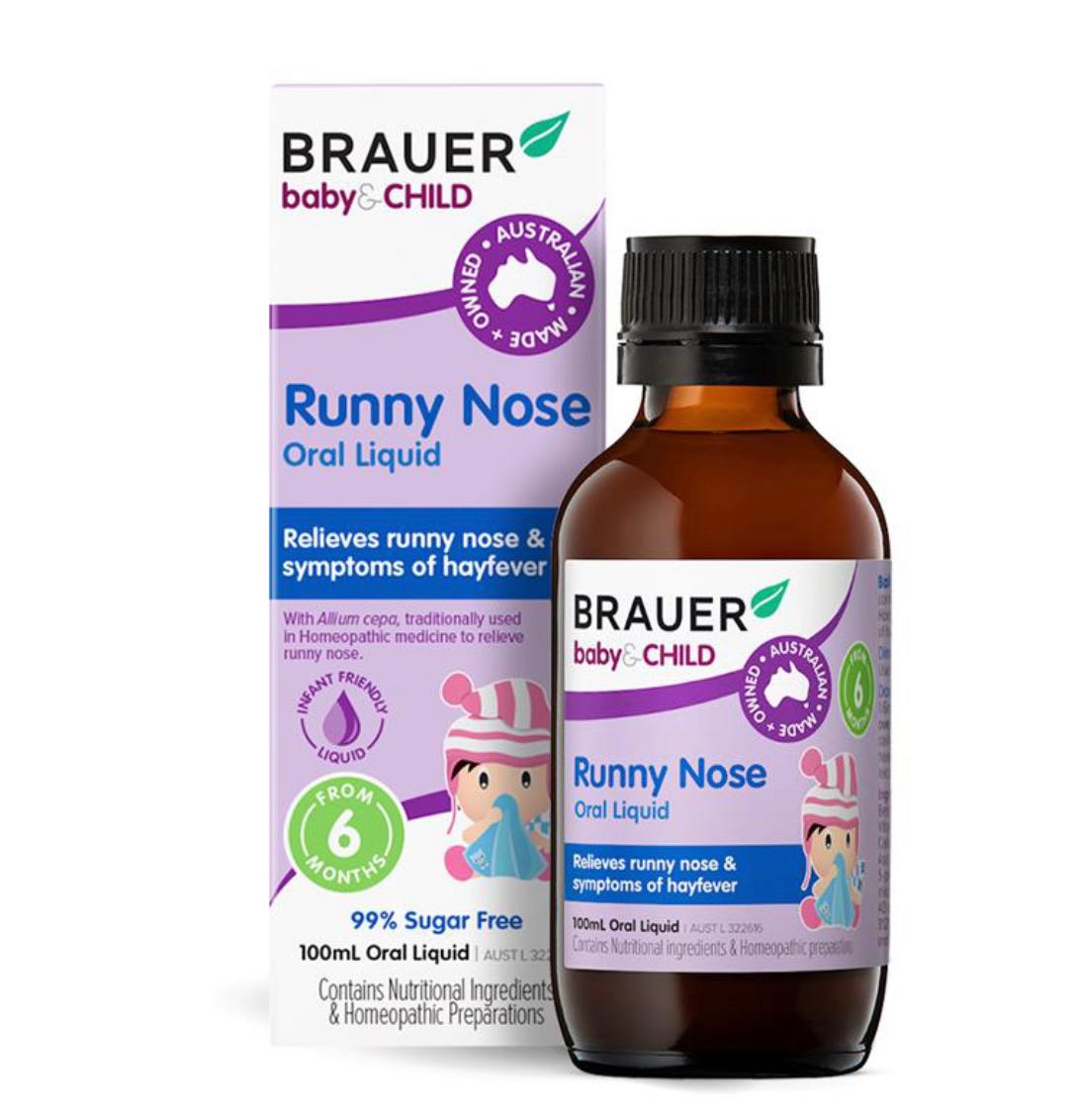 วิตามินบรรเทาอาการหวัด น้ำมูกไหล สำหรับเด็ก Brauer runny nose baby & child
