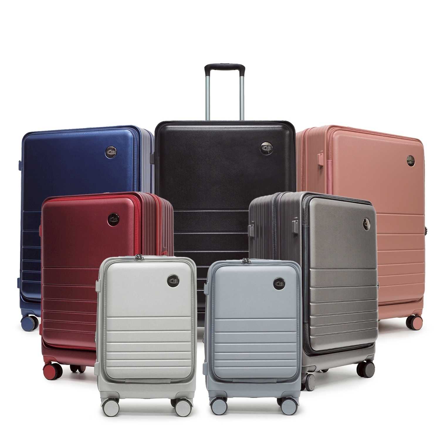 [20 นิ้ว] HQ LUGGAGE กระเป๋าเดินทาง  PC เปิดด้านหน้า ระบบล็อค TSA 4 ล้อคู่ รุ่น 2503