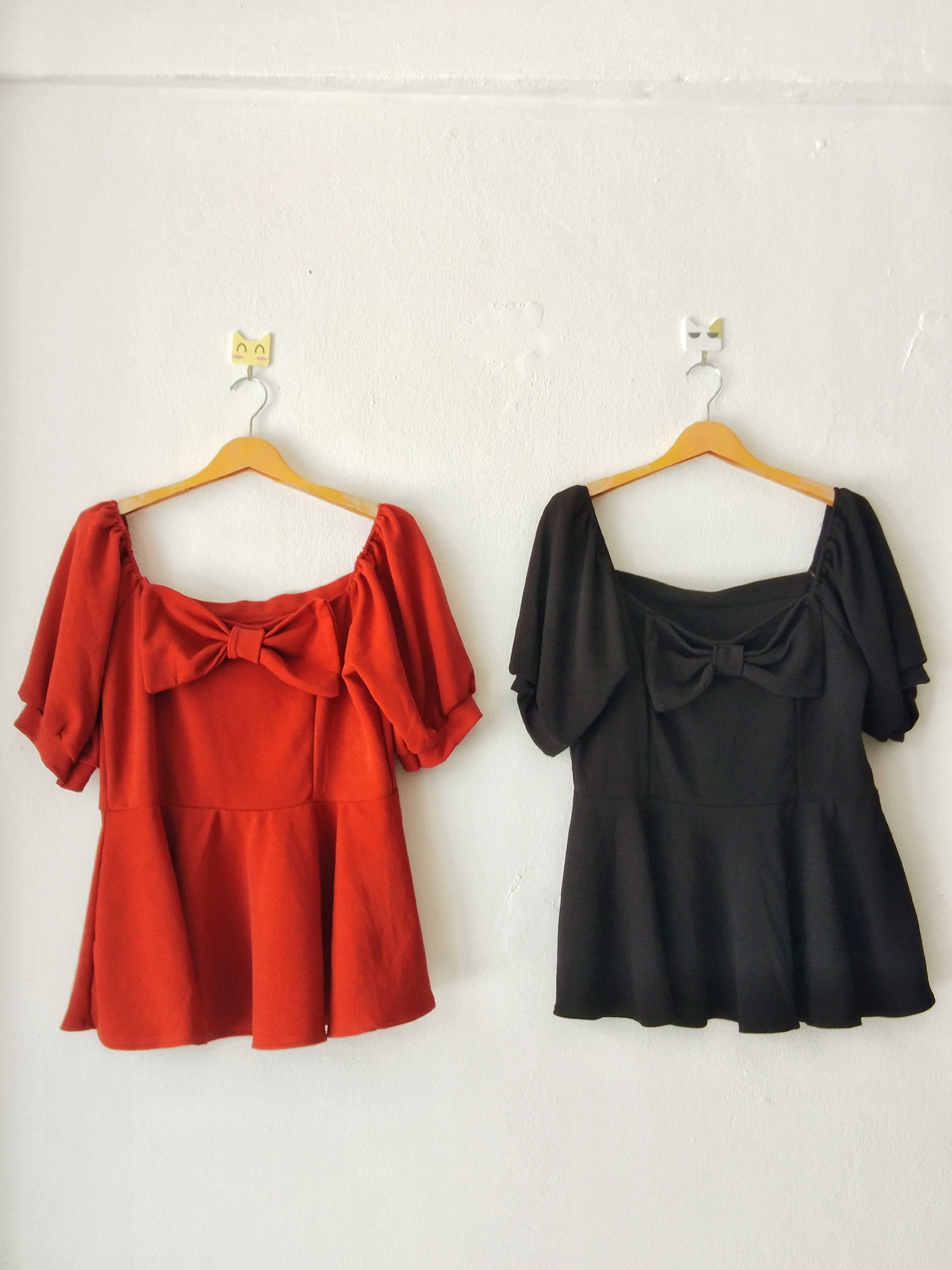เสื้อแขนตุ๊กตา ติดโบว์กลางหน้าอก