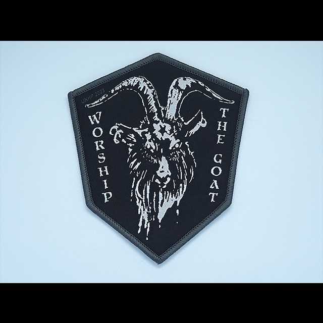 DEVASTATOR 'Worship the Goat' Woven Patch (Size 8.5 cm x 10 cm/อาร์มแบบทอ)
