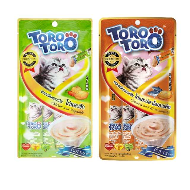 TOROTORO ครีมแมวเลีย 15gx5ซอง ขนมแมว
