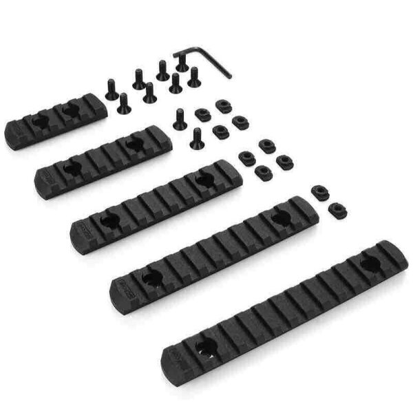 รางเสริม 5ชิ้น Picatinny Rail สำหรับชุดหน้า M-LOK วัสดุพอลิเมอร์