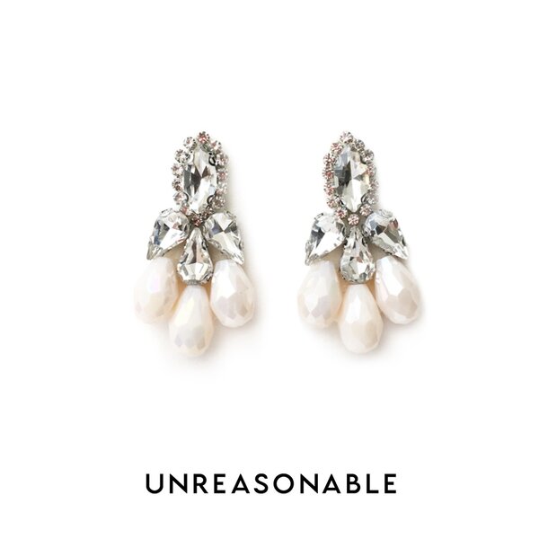 ต่างหู Ivory ต่างหูคลิป ต่างหูก้านเงินแท้ น้ำหนักเบา สวยใส่สบาย UA0467-02 Unreasonable Accessories