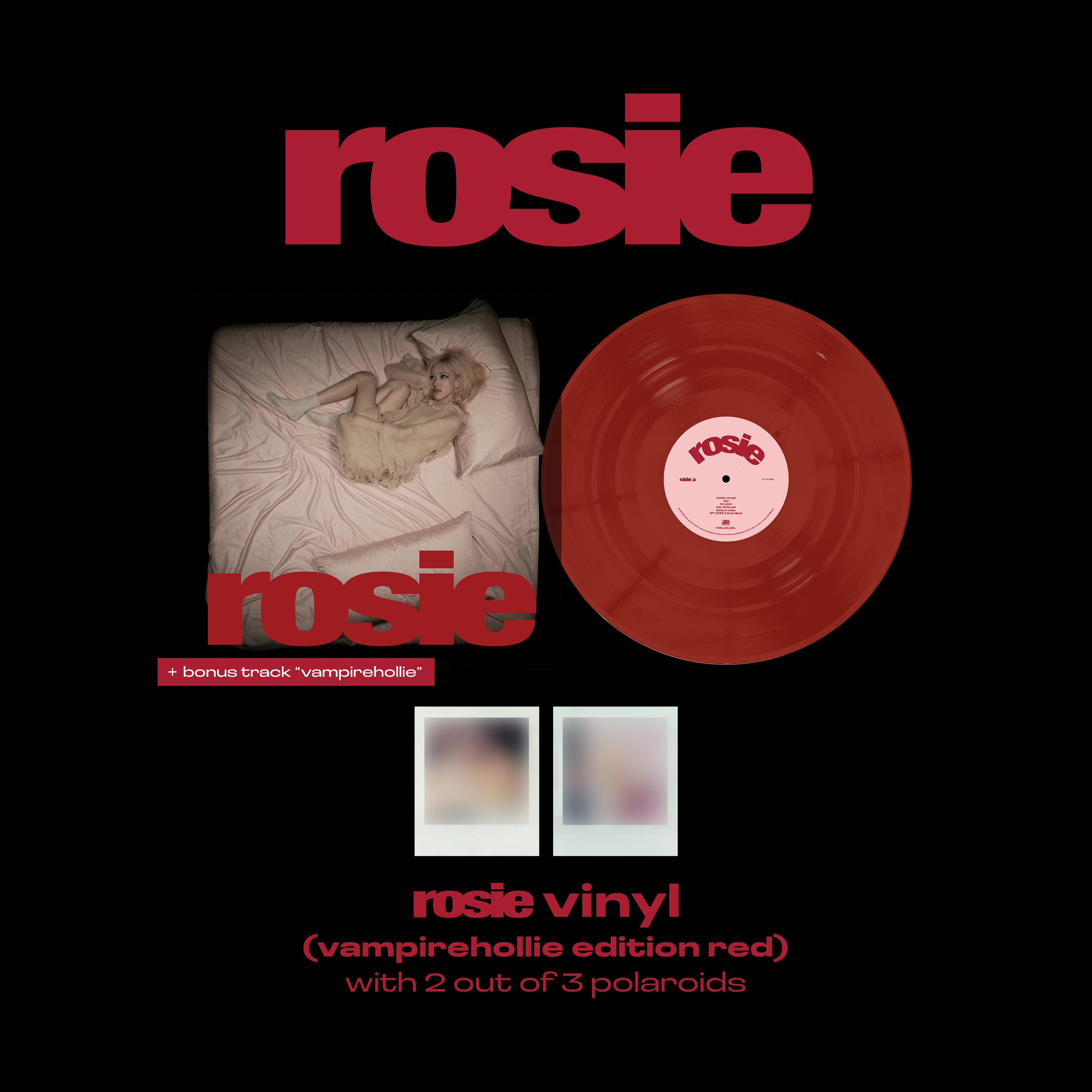 『PRE-ORDER』(Vinyl) ROSÉ「rosie vinyl (vampirehollie edition red)」+ bonus track “vampirehollie”