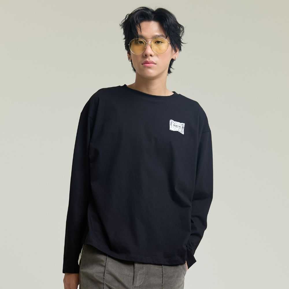HEART BEAT LS TEE / เสื้อยืดแขนยาว Free size ปักลาย แฟชั่นผู้ชาย (PAINKILLER)
