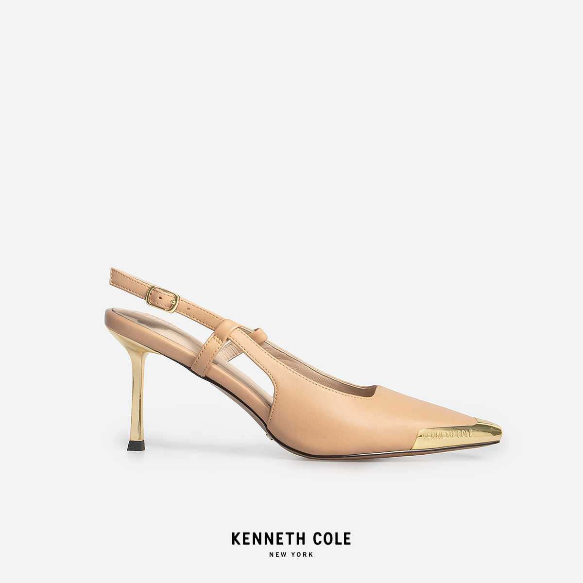 KENNETH COLE x ANNE รองเท้าส้นสูง รุ่น ADIA SLINGBACKS COOKIE DOUGH สีนู้ด ( HEL - KF85076LE-294 )