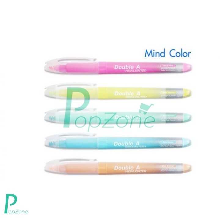 Double A ปากกาเน้นข้อความ Mild Color คละสีพาสเทล (แพ็ค5ด้าม)