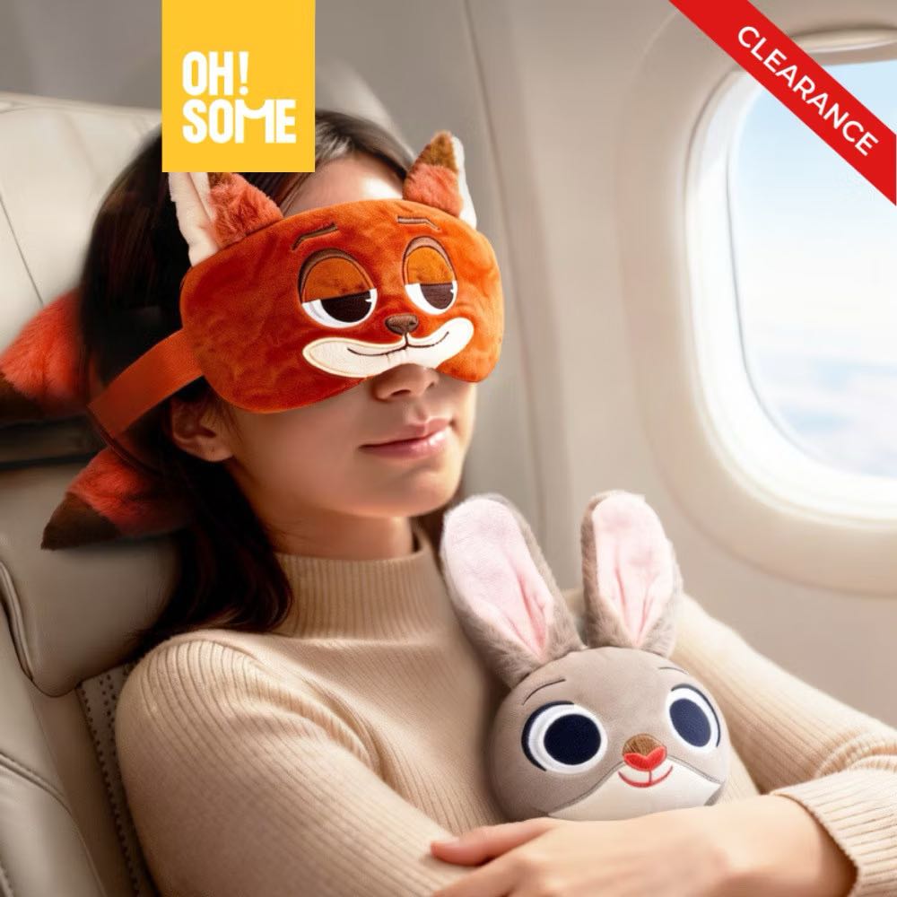 ผ้าปิดตาพร้อมหมอนรองคอ ลายนิคแอนด์จูดี้ Nick & Judy Sleep Mask with Neck Pillow