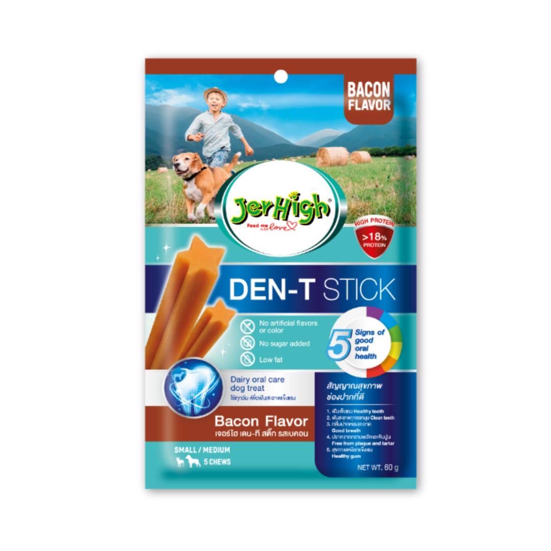 Jerhigh Den-T Stick ขนมขัดฟันสุนัข รสเบคอน 60 g.