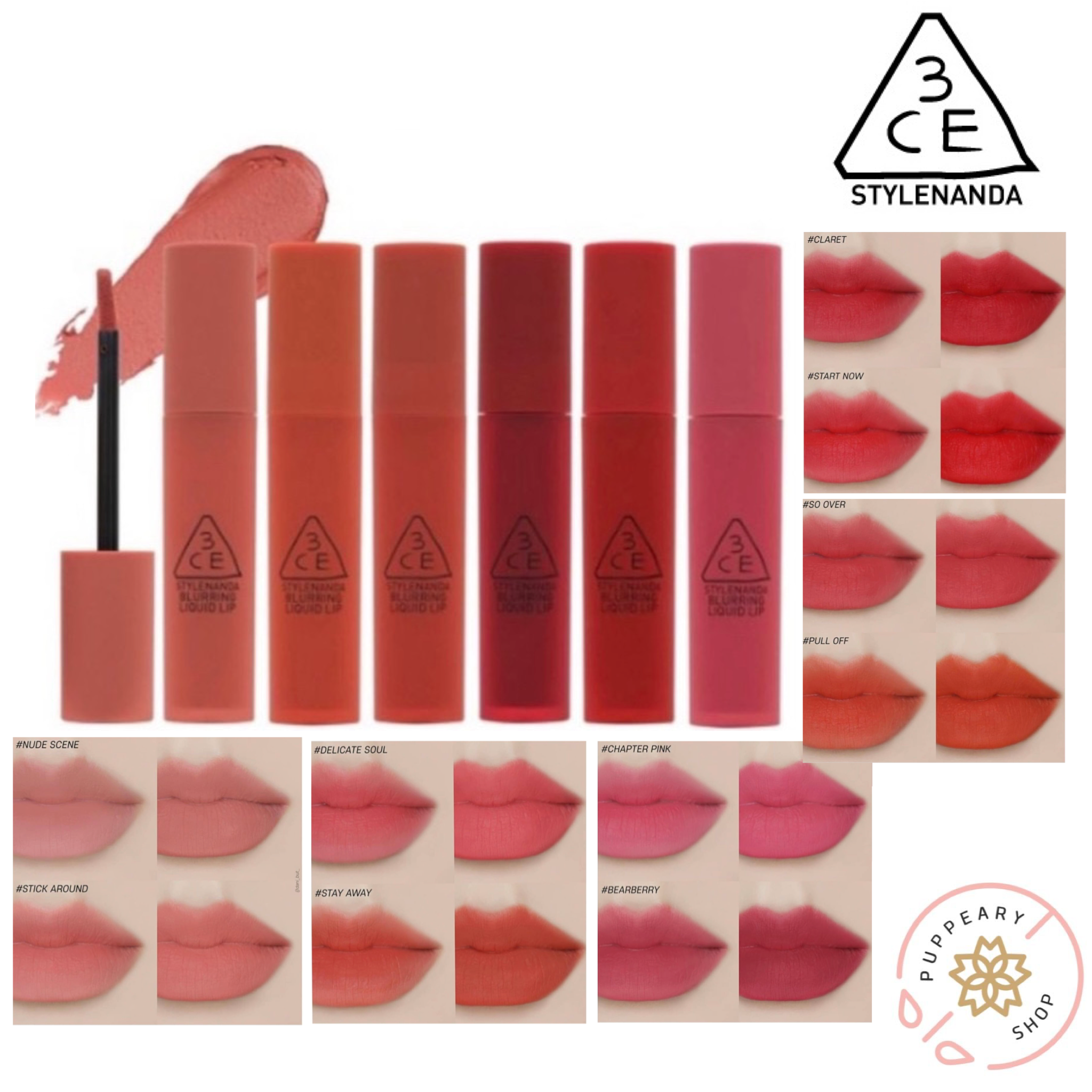 (แท้/พร้อมส่ง) 3CE BLURRING LIQUID LIP