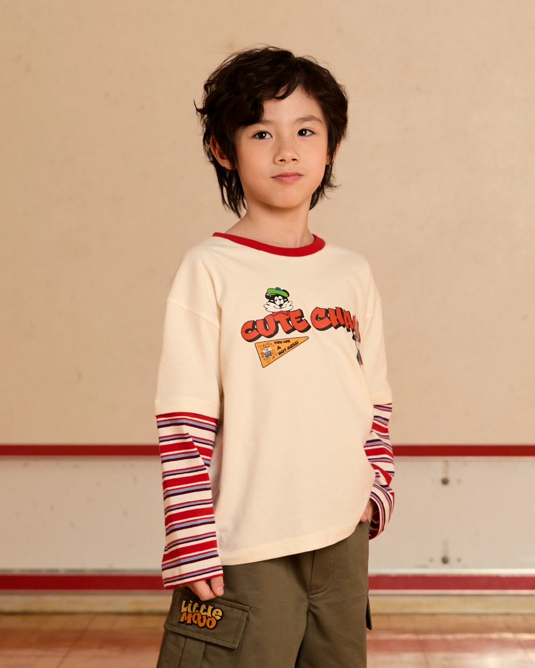 (Look12) Cute Chaos Contrast LS Tee