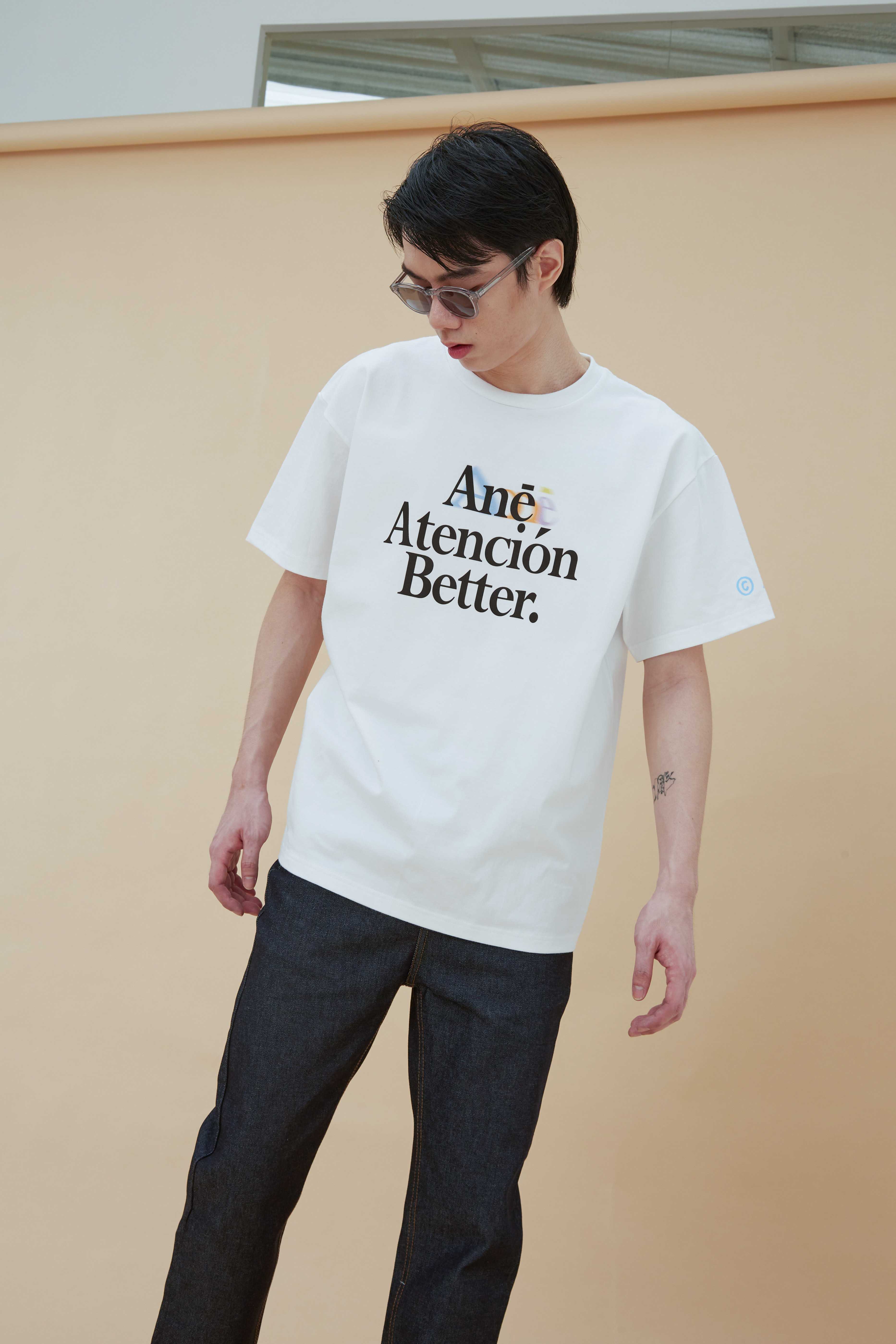 Anē atencion better tee ,white เสื้อยืด unisex สีขาว ane.wear