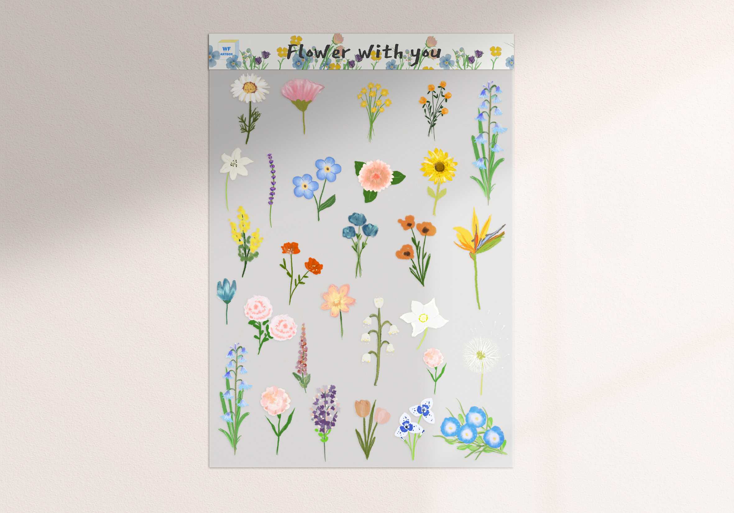 Flower with you A6 Sticker