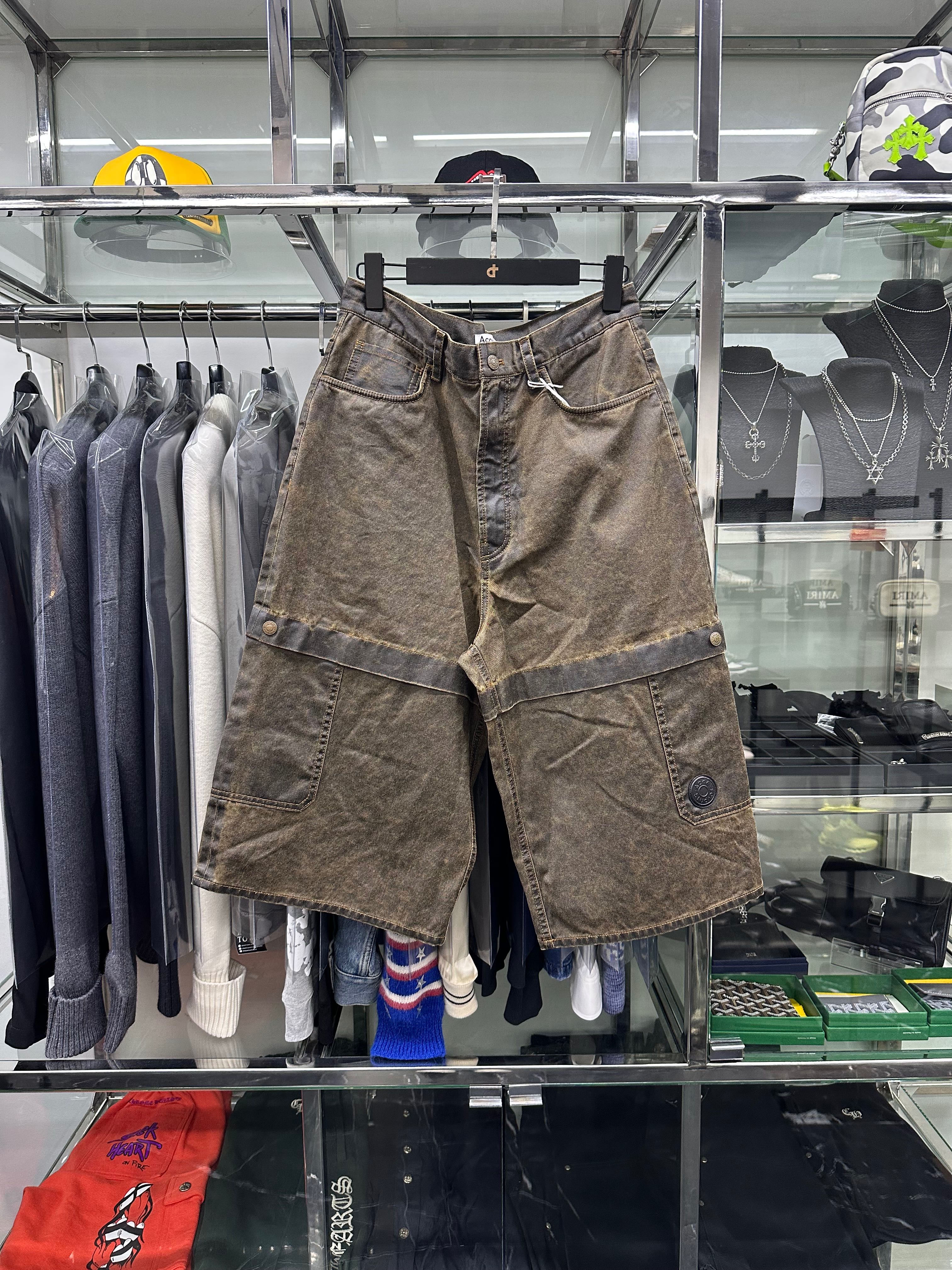 Acne Studios Coated Cotton Brown Short