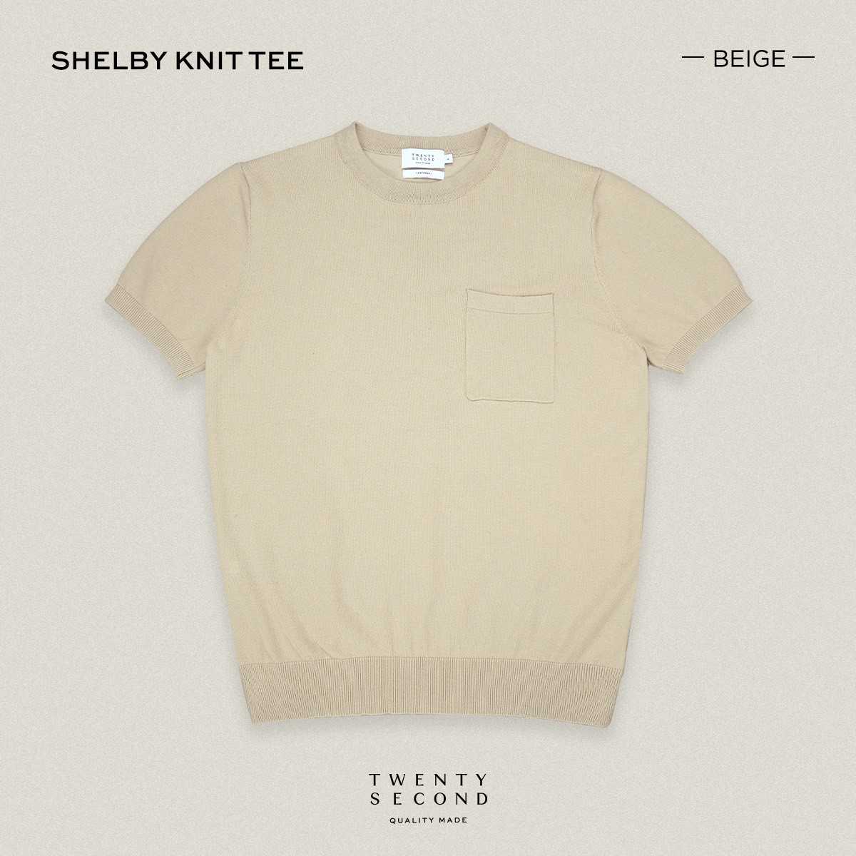 SHELBY KNIT TEE - KHAKI